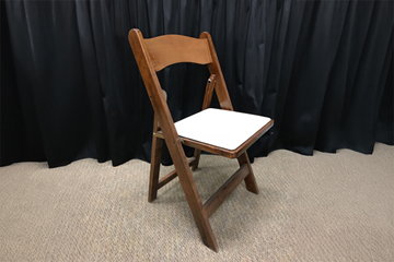 Fruitwood Chair with Padded Ivory Seat